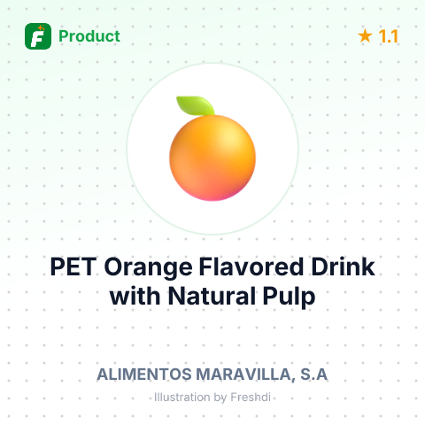PET Orange Flavored Drink with Natural Pulp – summary card, no photo uploaded yet