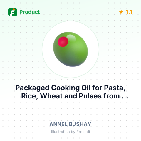 Packaged Cooking Oil for Pasta, Rice, Wheat and Pulses – summary card, no photo uploaded yet
