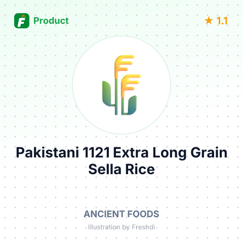 Pakistani 1121 Extra Long Grain Sella Rice – summary card, no photo uploaded yet