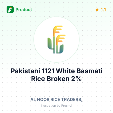 Pakistani 1121 White Basmati Rice Broken 2% – summary card, no photo uploaded yet