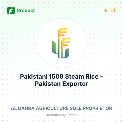 Pakistani 1509 Steam Rice – product summary card, no photo uploaded yet
