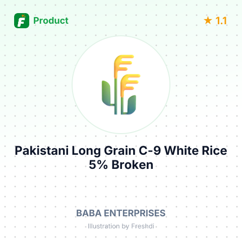 Pakistani Long Grain C-9 White Rice 5% Broken – summary card, no photo uploaded yet