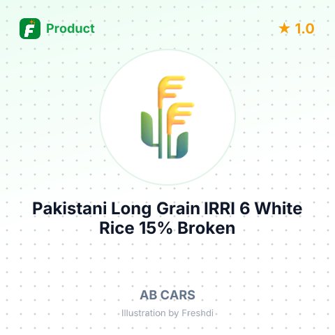 Pakistani Long Grain IRRI 6 White Rice 15% Broken – summary card, no photo uploaded yet