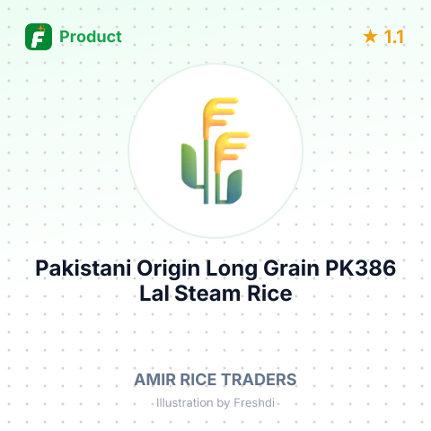 Pakistani Origin Long Grain PK386 Lal Steam Rice – summary card, no photo uploaded yet