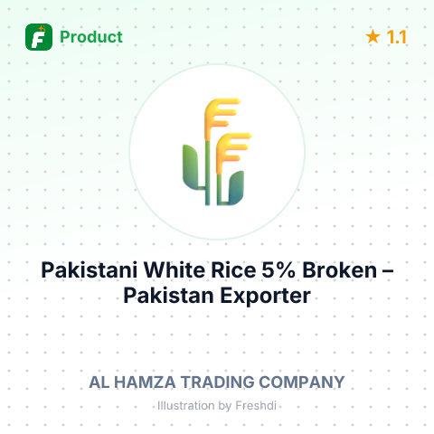 Pakistani White Rice, 5% Broken – summary card, no photo uploaded yet