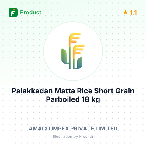Palakkadan Matta Rice Short Grain (Unda) Parboiled 18 kg Bags – summary card, no photo uploaded yet