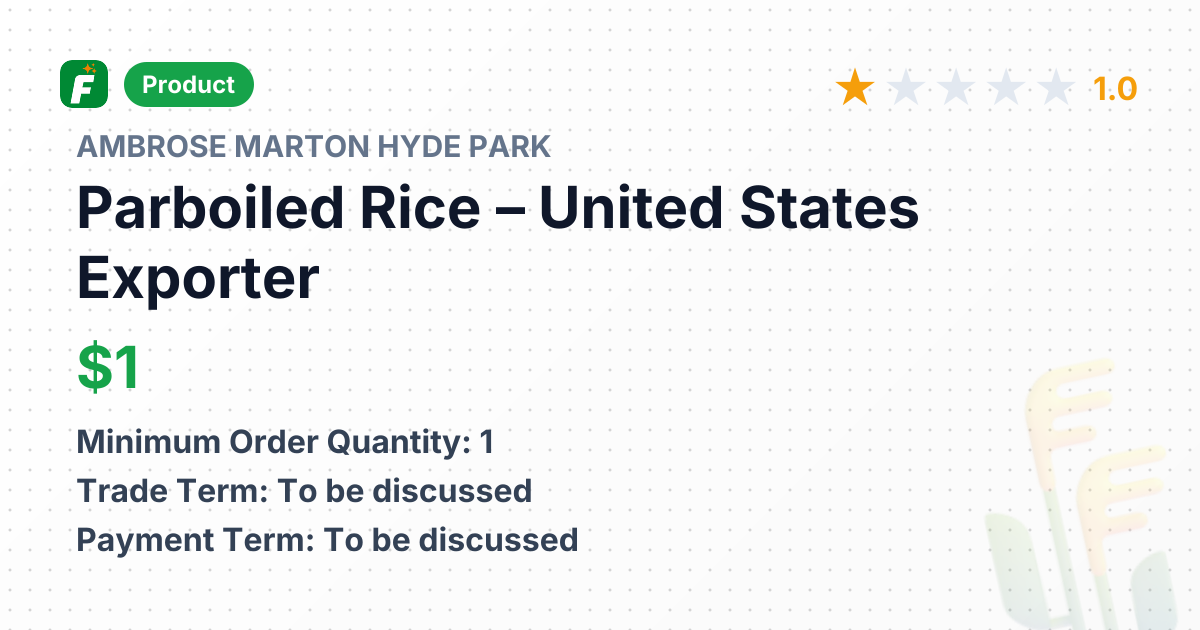 Parboiled Rice – product summary card, no photo uploaded yet
