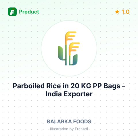 Parboiled Rice in 20 KG PP Bags – summary card, no photo uploaded yet