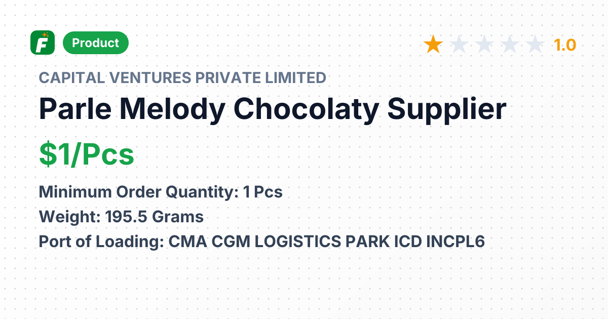 Parle Melody Chocolaty – product summary card, no photo uploaded yet