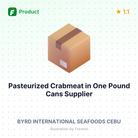 Pasteurized Crabmeat in One Pound Cans – summary card, no photo uploaded yet