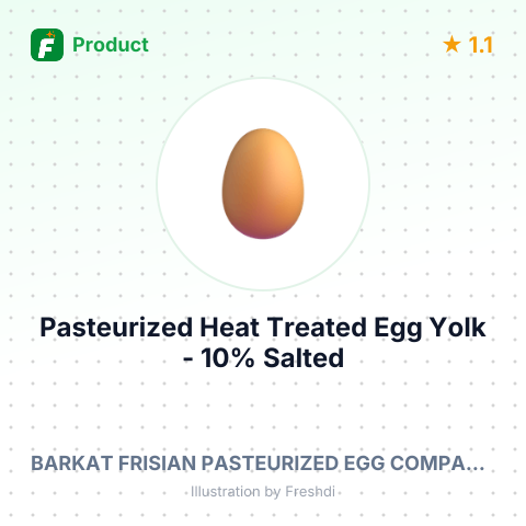 Pasteurized Heat Treated Egg Yolk - 10% Salted – summary card, no photo uploaded yet