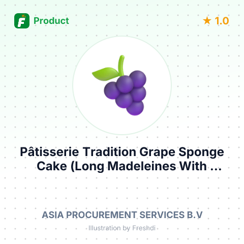 Pâtisserie Tradition Grape Sponge Cake (Long Madeleines With Raisins) – summary card, no photo uploaded yet