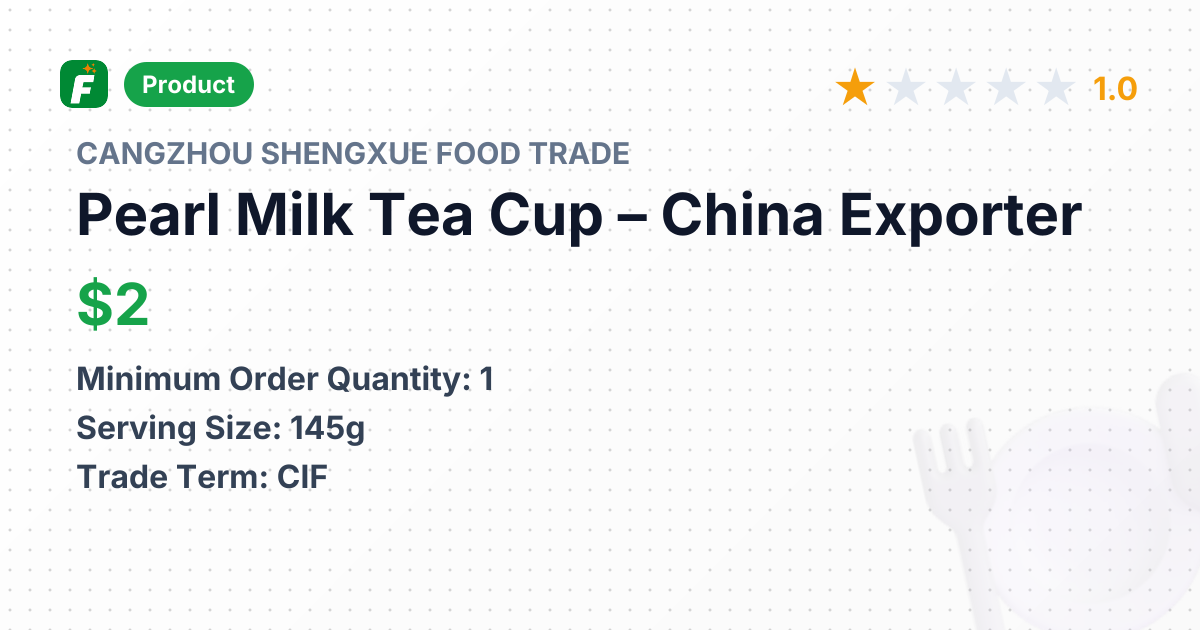 Pearl Milk Tea Cup – product summary card, no photo uploaded yet