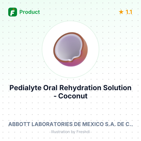 Pedialyte Oral Rehydration Solution - Coconut Flavor – summary card, no photo uploaded yet