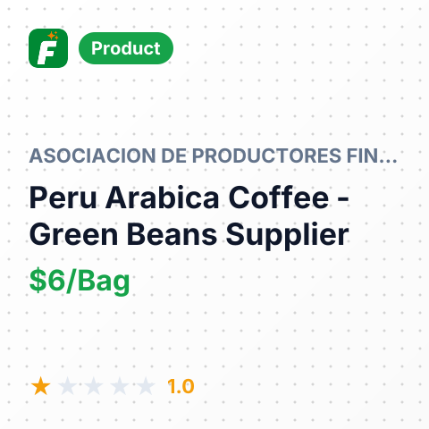 Peru Arabica Coffee - Green Beans – summary card, no photo uploaded yet