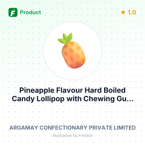 Pineapple Flavour Hard Boiled Candy Lollipop with Chewing Gum Filling – summary card, no photo uploaded yet