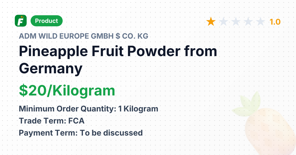 Pineapple Fruit Powder – product summary card, no photo uploaded yet