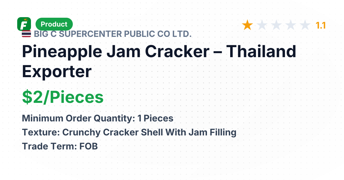 Pineapple Jam Cracker – product summary card, no photo uploaded yet