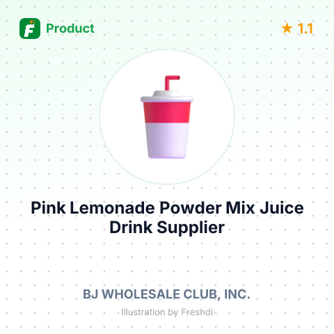 Pink Lemonade Powder Mix Juice Drink (Unsweetened) – summary card, no photo uploaded yet