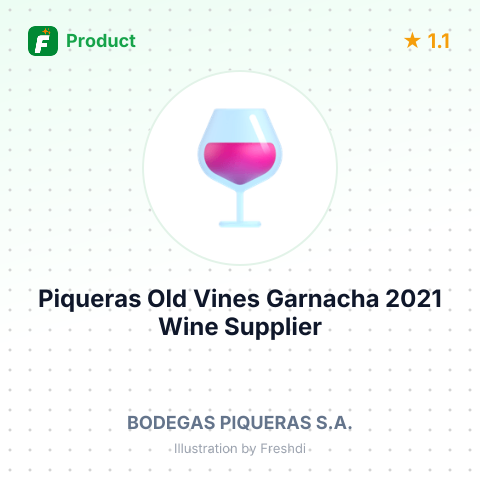 Piqueras Old Vines Garnacha 2021 Wine – summary card, no photo uploaded yet