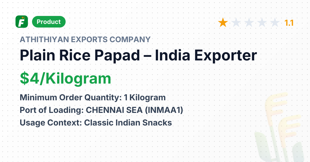 Plain Rice Papad – product summary card, no photo uploaded yet
