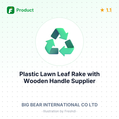 Plastic Lawn Leaf Rake with Wooden Handle – summary card, no photo uploaded yet