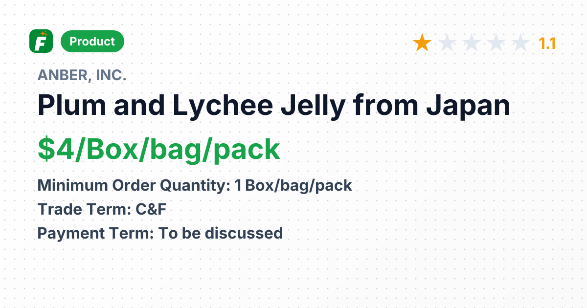 Plum and Lychee Jelly – product summary card, no photo uploaded yet