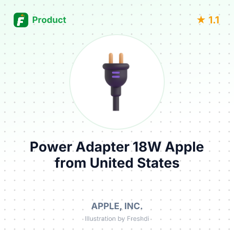 Power Adapter 18W Apple – summary card, no photo uploaded yet