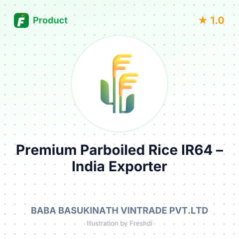Premium Parboiled Rice IR64 – summary card, no photo uploaded yet