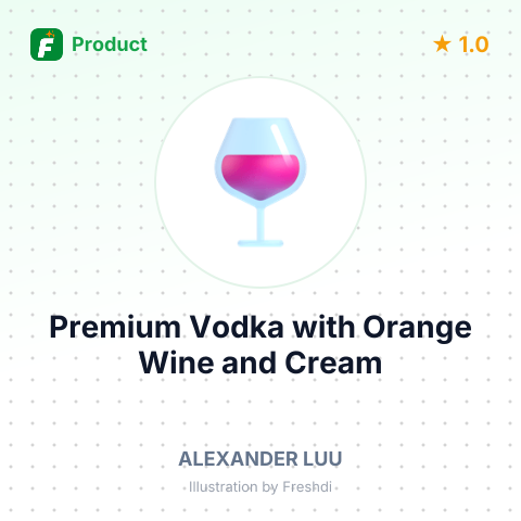 Premium Vodka with Orange Wine and Cream – summary card, no photo uploaded yet