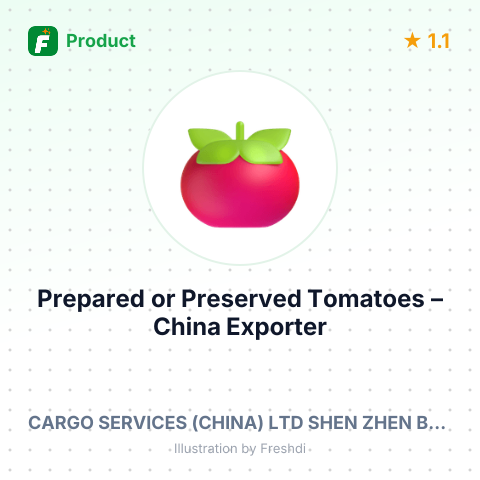Prepared or Preserved Tomatoes (Non-Vinegar) – summary card, no photo uploaded yet