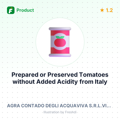Prepared or Preserved Tomatoes without Added Acidity – summary card, no photo uploaded yet