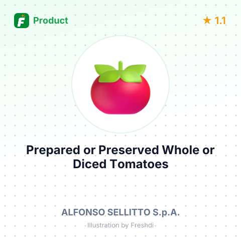 Prepared or Preserved Whole or Diced Tomatoes – summary card, no photo uploaded yet