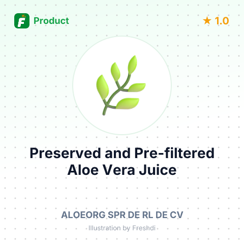 Preserved and Pre-filtered Aloe Vera Juice – summary card, no photo uploaded yet