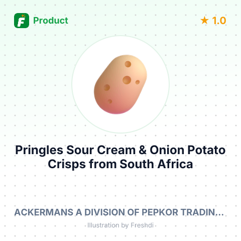 Pringles Sour Cream & Onion Potato Crisps – summary card, no photo uploaded yet