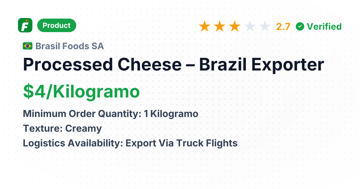 Processed Cheese – product summary card, no photo uploaded yet