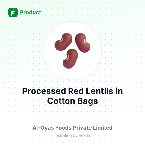 Processed Red Lentils in Cotton Bags – summary card, no photo uploaded yet