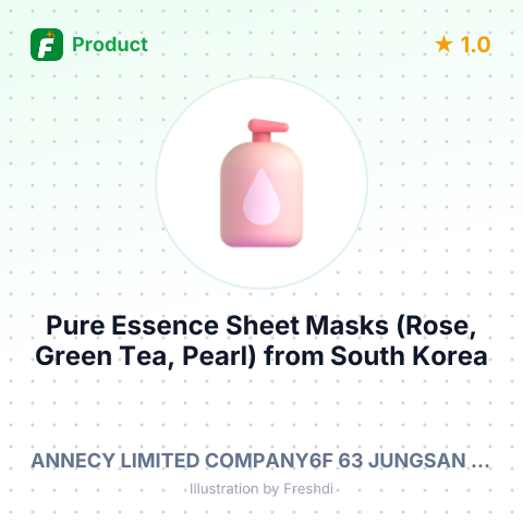 Pure Essence Sheet Masks (Rose, Green Tea, Pearl) – summary card, no photo uploaded yet