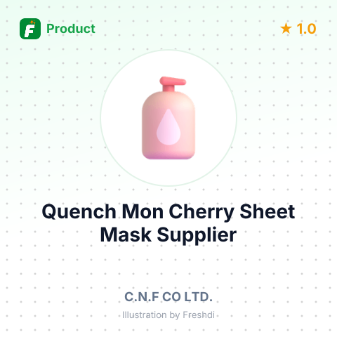 Quench Mon Cherry Sheet Mask – summary card, no photo uploaded yet