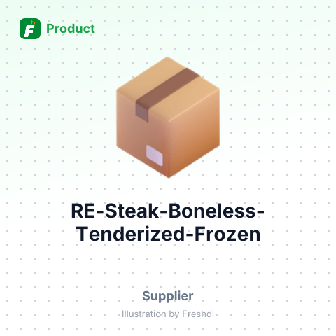 RE Steak - Boneless, Tenderized, Frozen – summary card, no photo uploaded yet