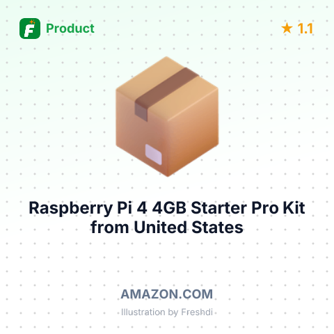 Raspberry Pi 4 4GB Starter Pro Kit – summary card, no photo uploaded yet