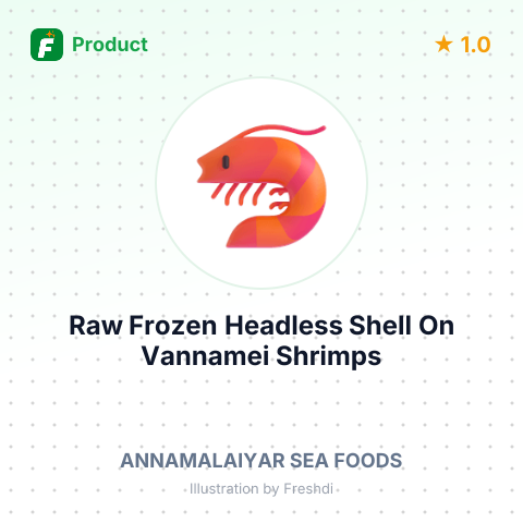 Raw Frozen Headless Shell On Vannamei Shrimps Block – summary card, no photo uploaded yet