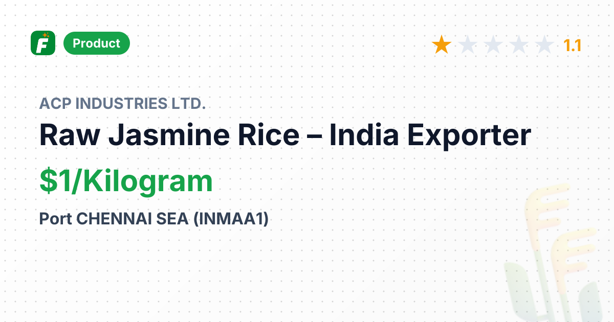 Raw Jasmine Rice – product summary card, no photo uploaded yet
