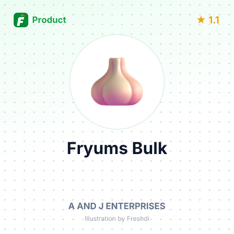 Ready to Fry Fryums (Garlic Chilli) – summary card, no photo uploaded yet