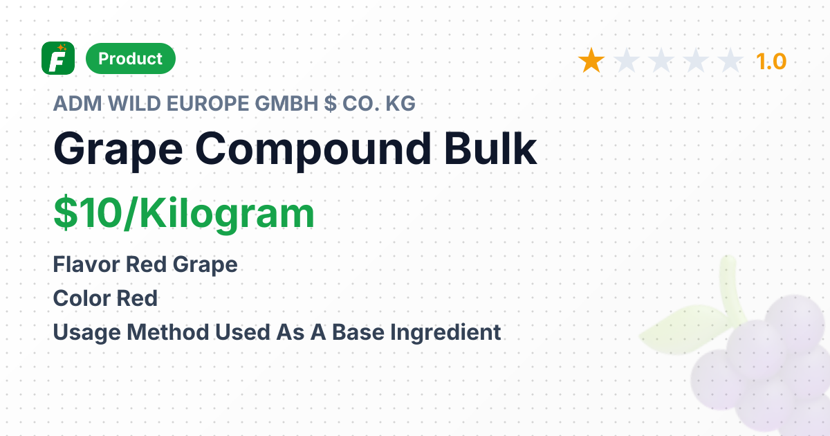 Red Grape Compound – product summary card, no photo uploaded yet