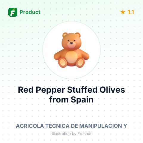 Red Pepper Stuffed Olives – summary card, no photo uploaded yet