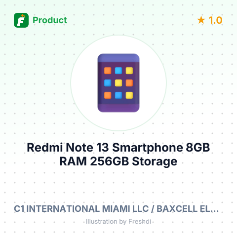 Redmi Note 13 Smartphone 8GB RAM 256GB Storage (Mint Green) – summary card, no photo uploaded yet
