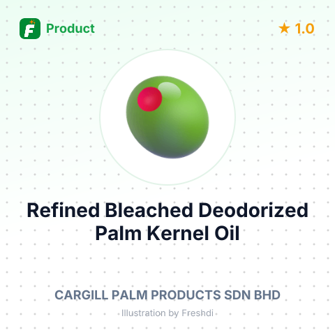 Refined Bleached Deodorized Palm Kernel Oil – product summary card, no photo uploaded yet