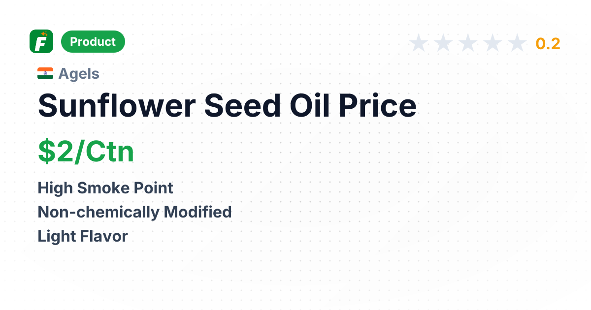 Refined Sunflower Seed Oil – product summary card, no photo uploaded yet