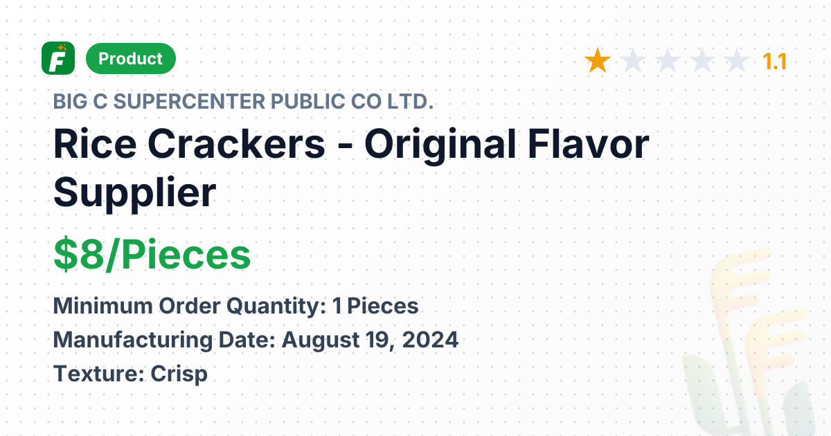 Rice Crackers - Original Flavor – product summary card, no photo uploaded yet